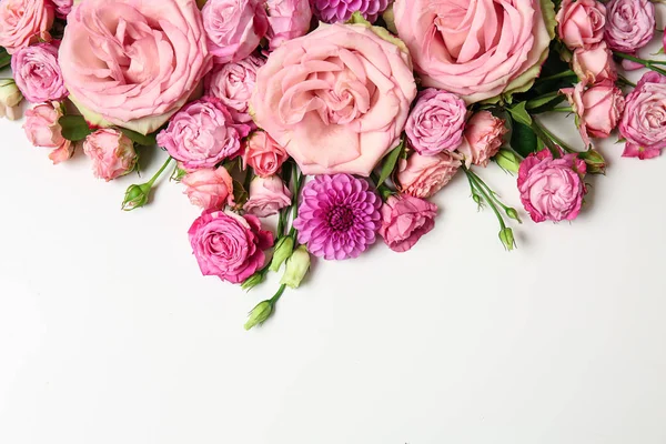 Hermosas Flores Rosadas Sobre Fondo Blanco — Foto de Stock