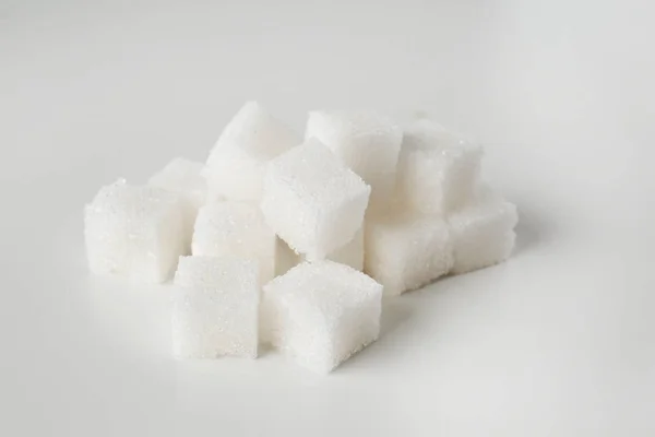 Cubos Azúcar Sobre Fondo Claro — Foto de Stock