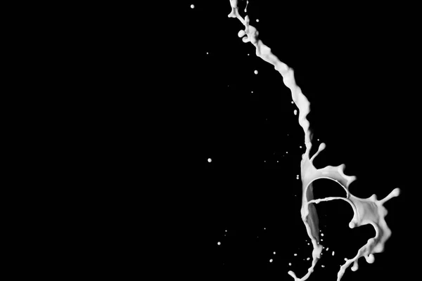 Splash Milk Black Background — Stock Photo, Image