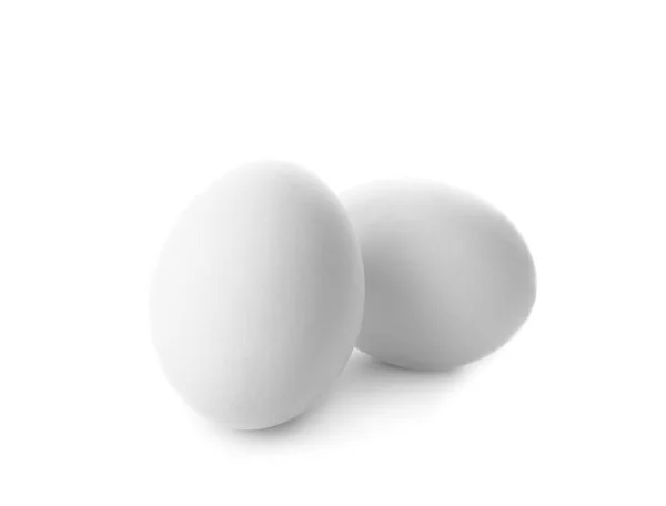 Ovos Galinha Crus Fundo Branco — Fotografia de Stock