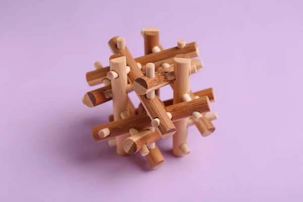 Wooden Puzzle Color Background — Stock Photo, Image