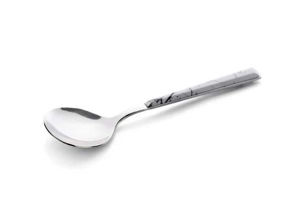 Metal Spoon White Background — Stock Photo, Image