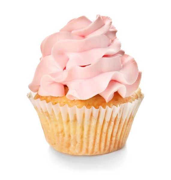 白い背景の上のおいしい色のカップケーキ ストック写真