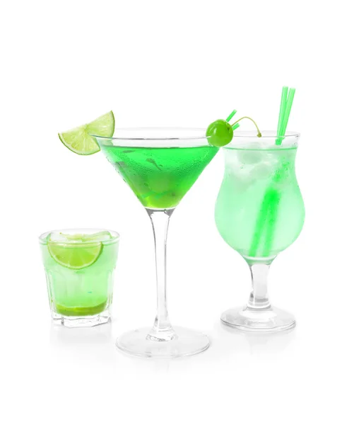 Tasty Cocktails White Background — Stock Photo, Image