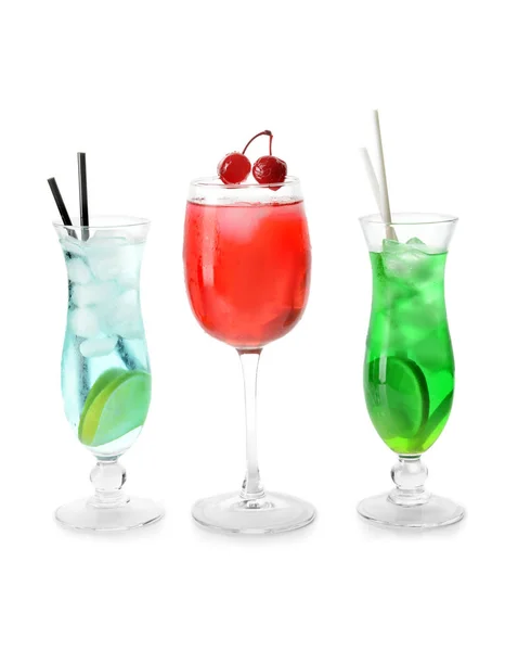 Leckere Cocktails Auf Weißem Hintergrund — Stockfoto