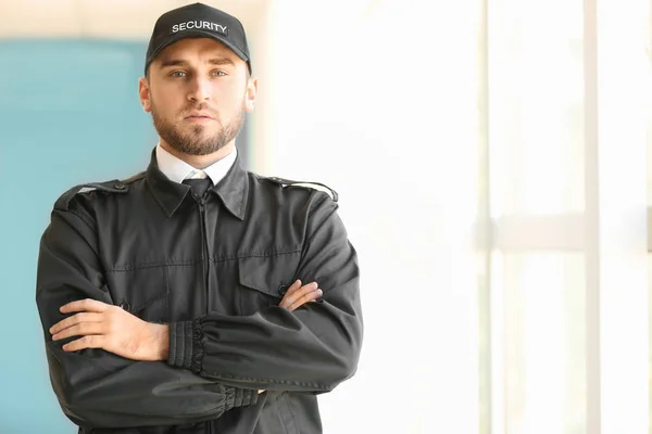 Male Security Guard Indoors — Stock Photo, Image