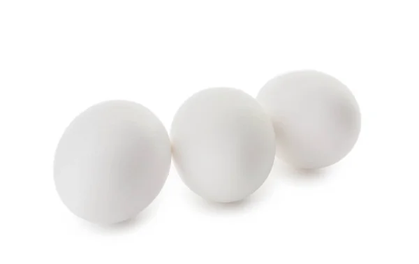 Uova Pollo Crude Sfondo Bianco — Foto Stock