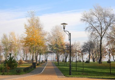 Sonbahar park görünümünü