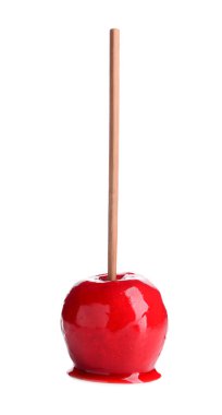 Beyaz arka planda lezzetli elma şekeri