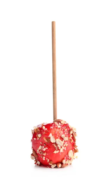 Delicious Candy Apple White Background — Stock Photo, Image
