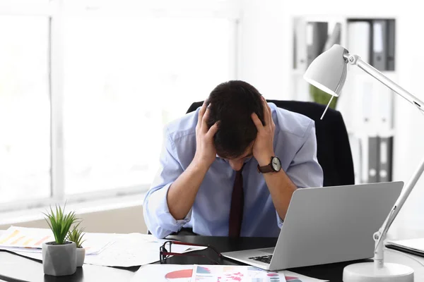 Stressed Young Businessman Office — Stock Photo, Image