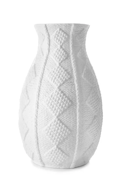 Красивая Керамическая Ваза Белом Фоне — стоковое фото