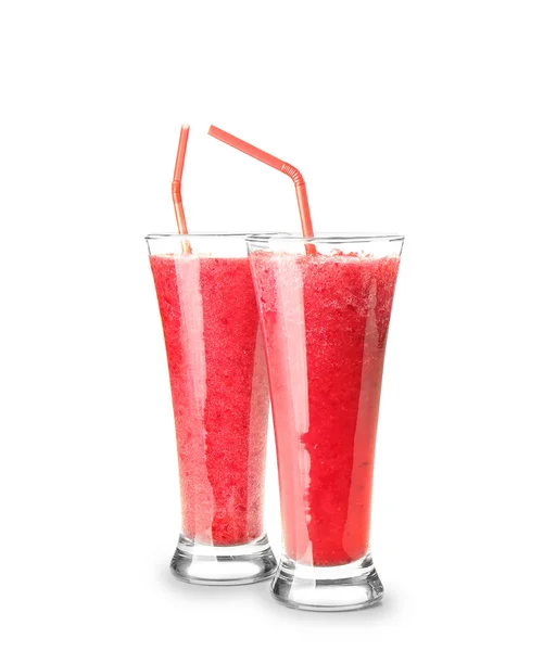 Leckerer Smoothie Auf Weißem Hintergrund — Stockfoto