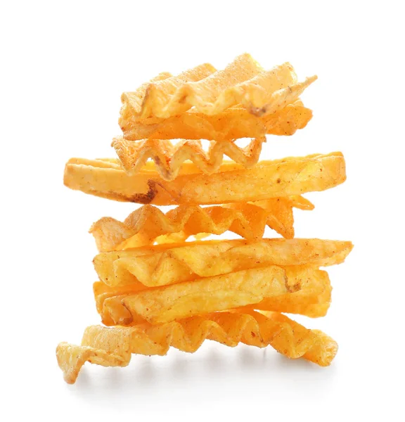 Tasty Potato Chips White Background — Stock Photo, Image