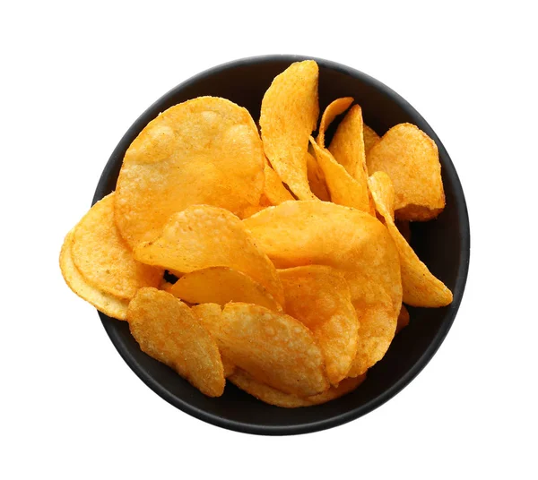 배경에 맛있는 감자칩이 — 스톡 사진
