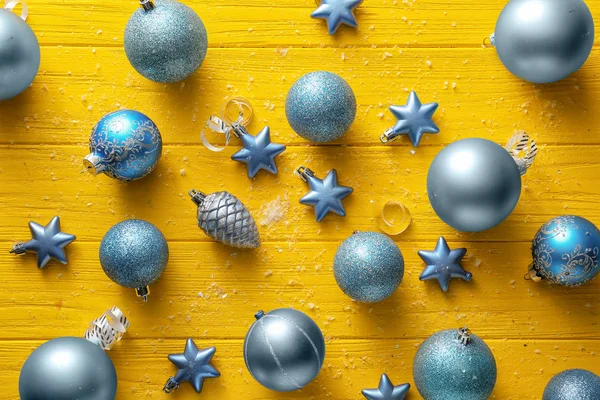 Prachtige Kerstmis Speelgoed Kleur Achtergrond — Stockfoto