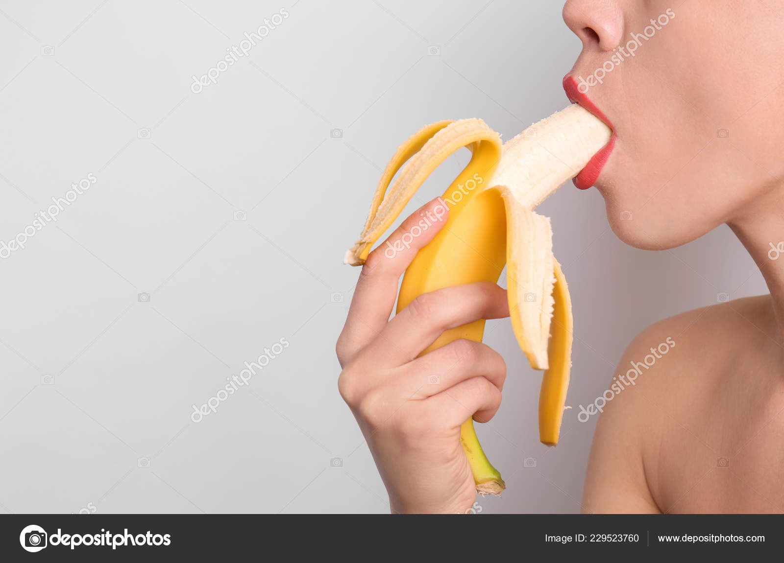 Implied Flirty Cute Girl Eats Banana Naughty Pic Photo Print