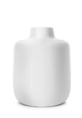 Beyaz arka plan üzerinde güzel seramik vazo