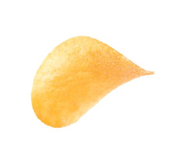 Beyaz zemin üzerine lezzetli çıtır patates cipsi