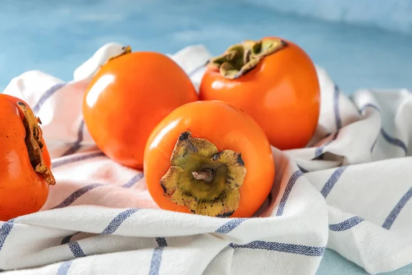 Sweet Ripe Persimmons Table — Stock Photo, Image