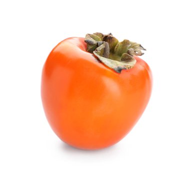 Beyaz arka plan üzerinde olgunlaşmış Trabzon hurması