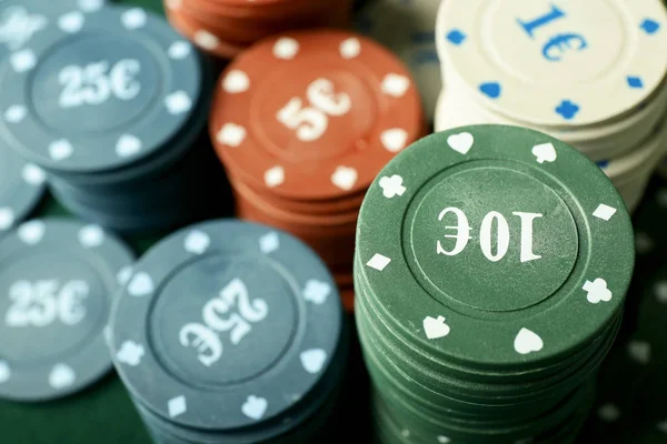 Chips Poker Game Table — Stock Photo, Image