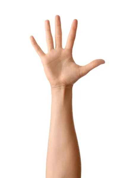 Γυναικείο Χέρι Λευκό Φόντο — Φωτογραφία Αρχείου