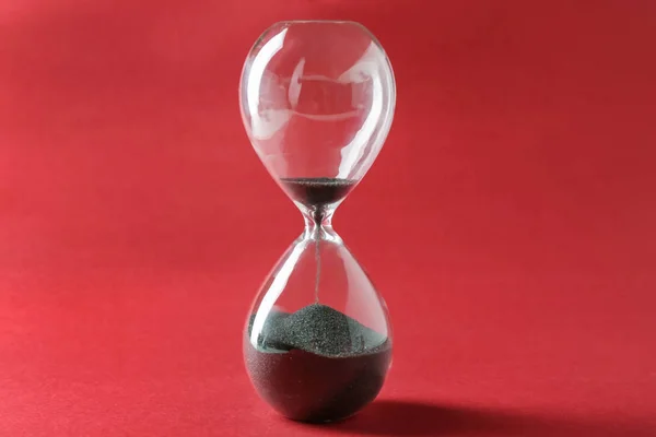Пісочний Годинник Кольоровому Фоні Концепція Управління Часом — стокове фото