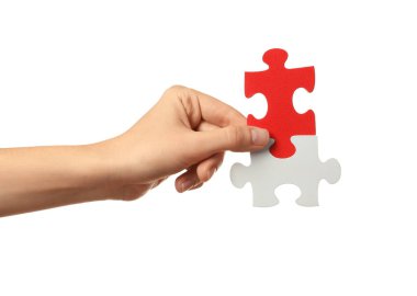 Kadın adet ile bulmaca beyaz arka plan üzerinde