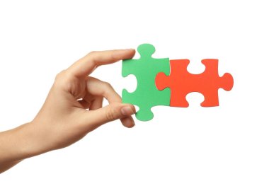 Kadın adet ile bulmaca beyaz arka plan üzerinde