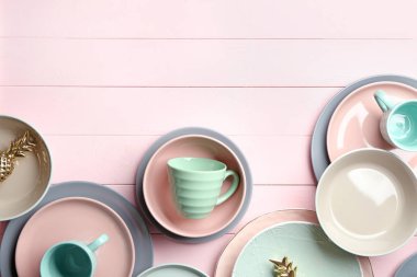 Temiz sofra renk ahşap arka plan ayarla