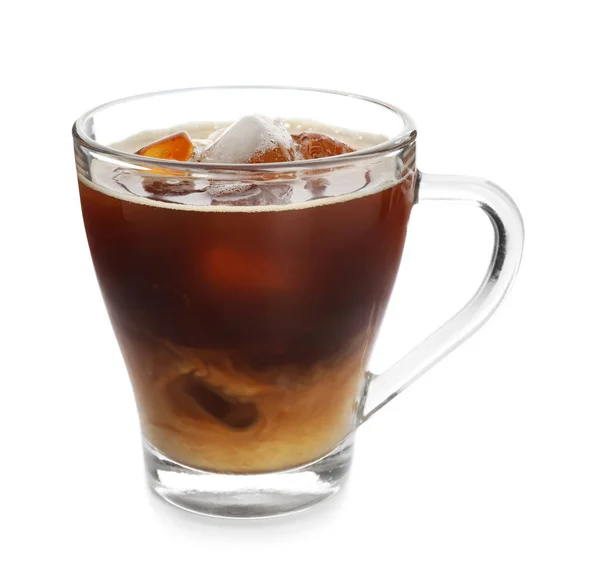 Glass Cup Cold Coffee White Background — Stock Photo, Image