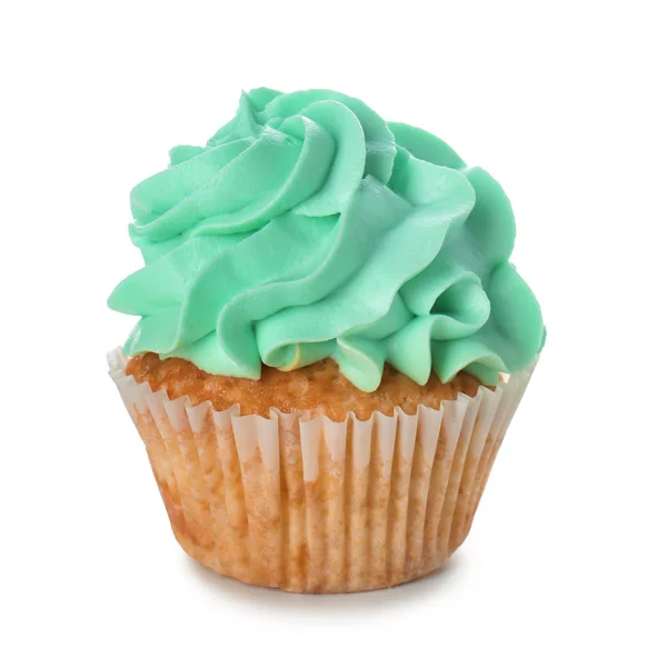 Cupcake Γευστικό Χρώμα Άσπρο Φόντο — Φωτογραφία Αρχείου