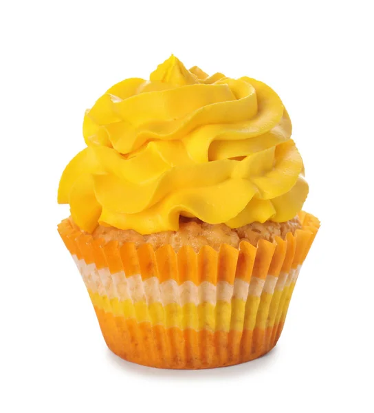 Läcker Färg Cupcake Vit Bakgrund — Stockfoto