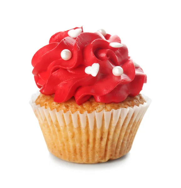 Köstliche Farbe Cupcake Auf Weißem Hintergrund — Stockfoto