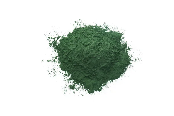 Gesundes Spirulina Puder Auf Weißem Hintergrund — Stockfoto