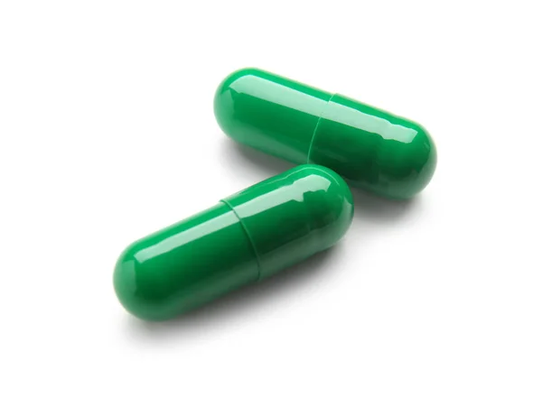 Zöld Spirulina Tabletta Vértes — Stock Fotó