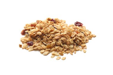 beyaz zemin üzerine granola
