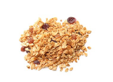 beyaz zemin üzerine granola