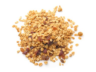 beyaz zemin üzerine granola