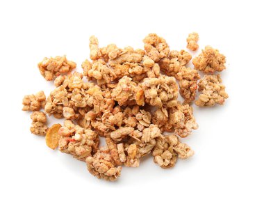 beyaz zemin üzerine granola