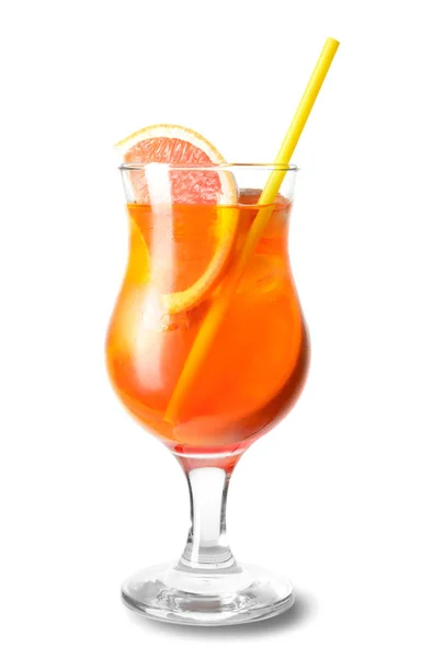 Läcker Cocktail Vit Bakgrund — Stockfoto