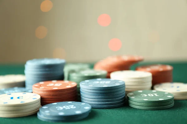 Chips Color Table Casino — Stock Photo, Image