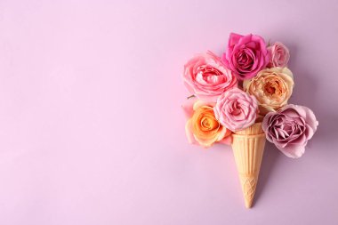 Gözleme koniler renk arka plan üzerinde güzel güllü