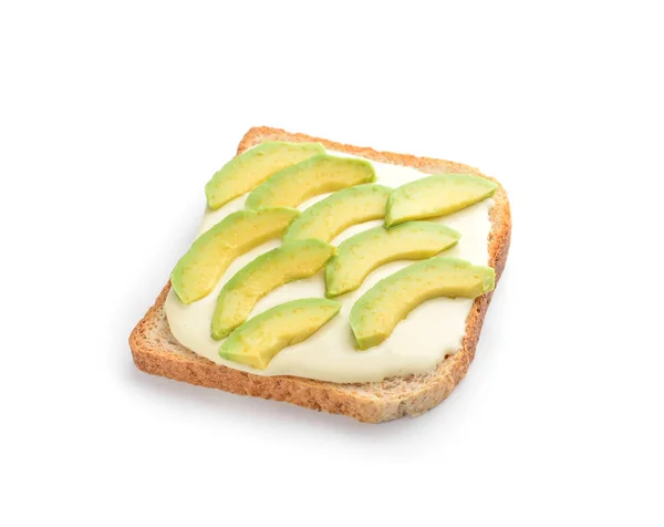 Delicious Toast Avocado White Background — Stock Photo, Image