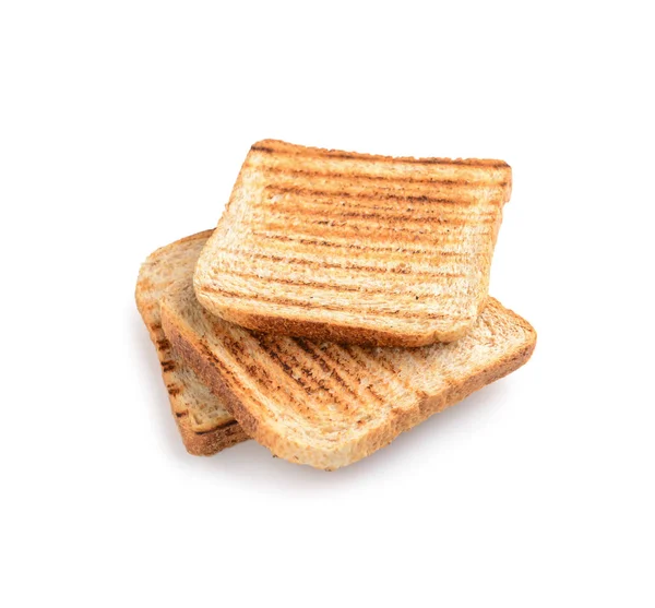 Смачний Підсмажений Хліб Білому Тлі — стокове фото
