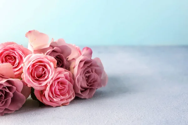 Beautiful Bouquet Roses Color Background — Stock Photo, Image