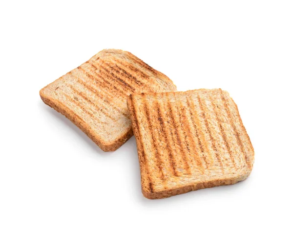 Tasty Toasted Bread White Background — Stock Photo, Image