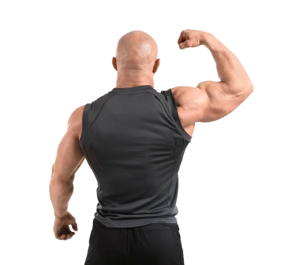 Muscular Bodybuilder White Background — Stock Photo, Image