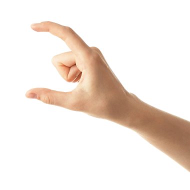 Beyaz arkaplanda kadın eli